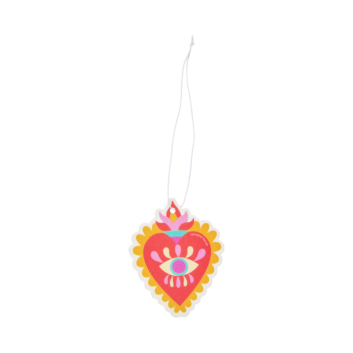 Fiesta Hanging Air Fresheners – 4 Styles - Palm, Heart, Bird, Sun - styled shot | Travel & Tide