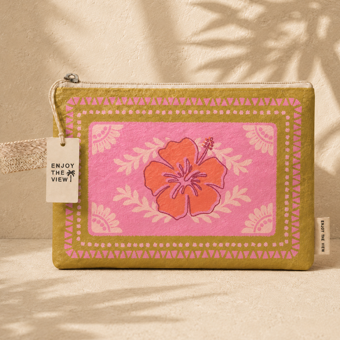 Tyvek Travel Pouch - Hibiscus