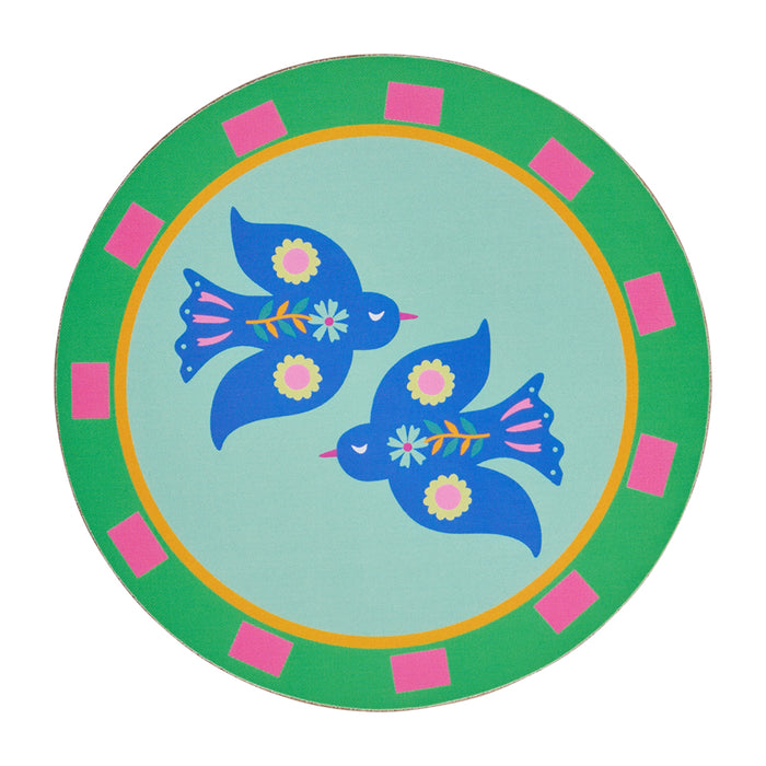 Fiesta Cork-Backed Coaster Set – 6 Colourful MDF Drink Coasters - additional view | Travel & Tide