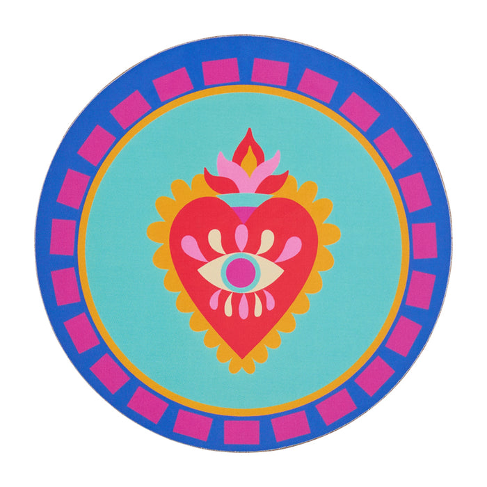 Fiesta Cork-Backed Coaster Set – 6 Colourful MDF Drink Coasters - additional view | Travel & Tide