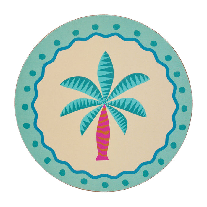 Fiesta Cork-Backed Coaster Set – 6 Colourful MDF Drink Coasters - additional view | Travel & Tide