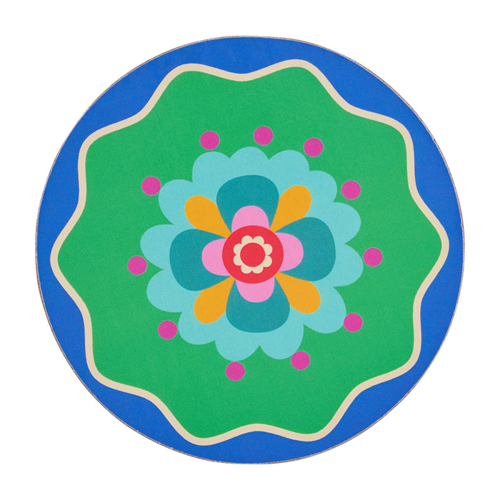 Fiesta Cork-Backed Coaster Set – 6 Colourful MDF Drink Coasters - additional view | Travel & Tide