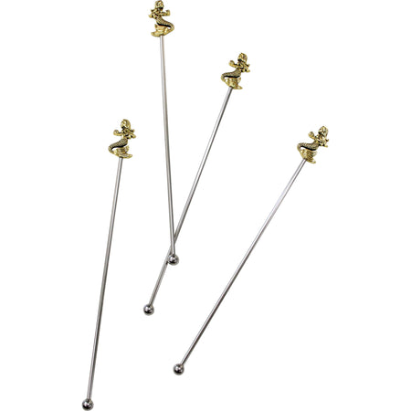 Mermaid cocktail stirrers set of 4 with gold detail