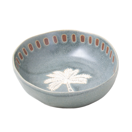 Ellipse Palm Stoneware Bowl - detail view | Travel & Tide