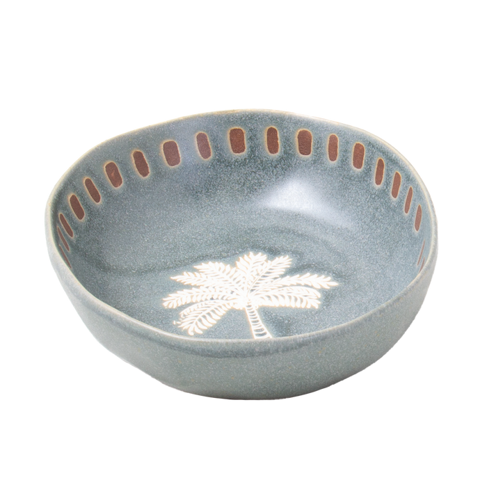 Ellipse Palm Stoneware Bowl - detail view | Travel & Tide