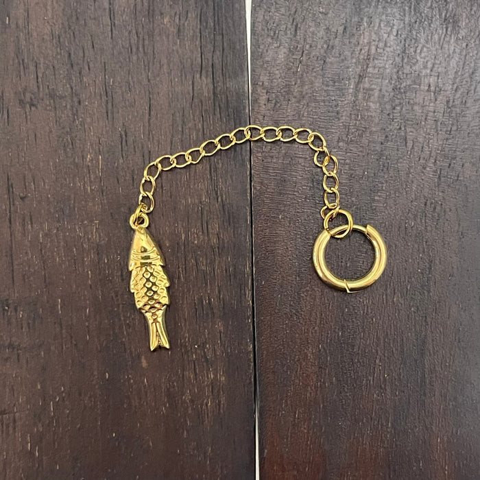 gold fish charm bikini accessory pvd stainless steel
