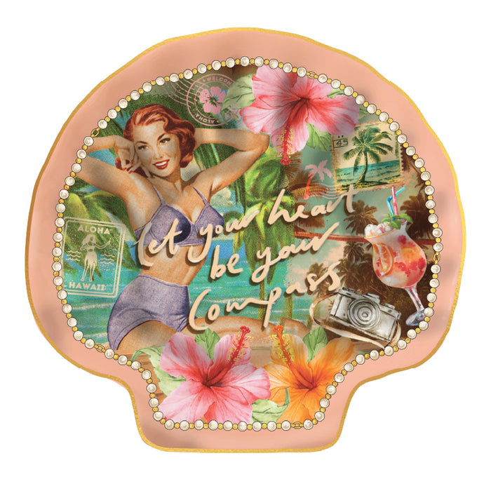 Ceramic Shell Trinket Dish - Divine, Fabulous, Seabelle, Palm, Shells and Vintage - additional view | Travel & Tide