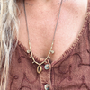 Cowrie Brass Beaded Necklace - detail view | Travel & Tide