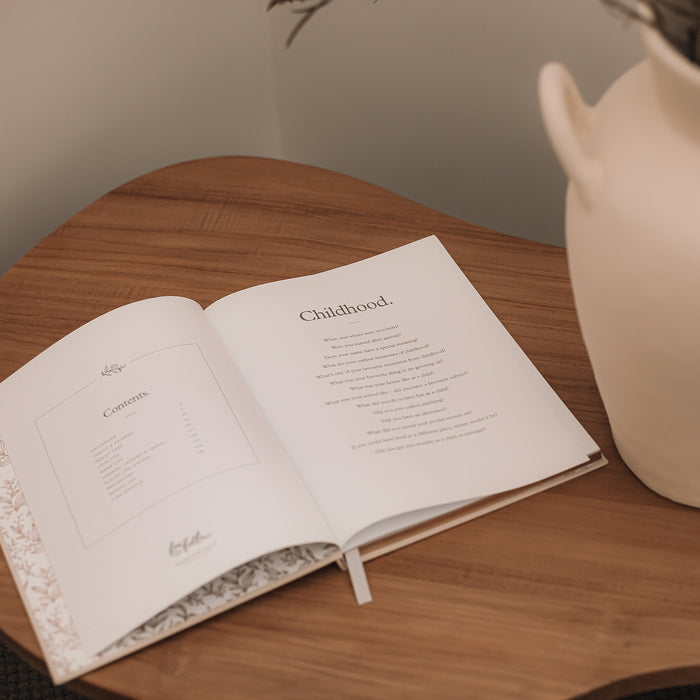 This Is My Story Memoir Journal Cream Boxed - close up | Travel & Tide