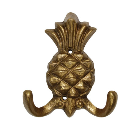 Pineapple pewter metal hook tropical wall decor