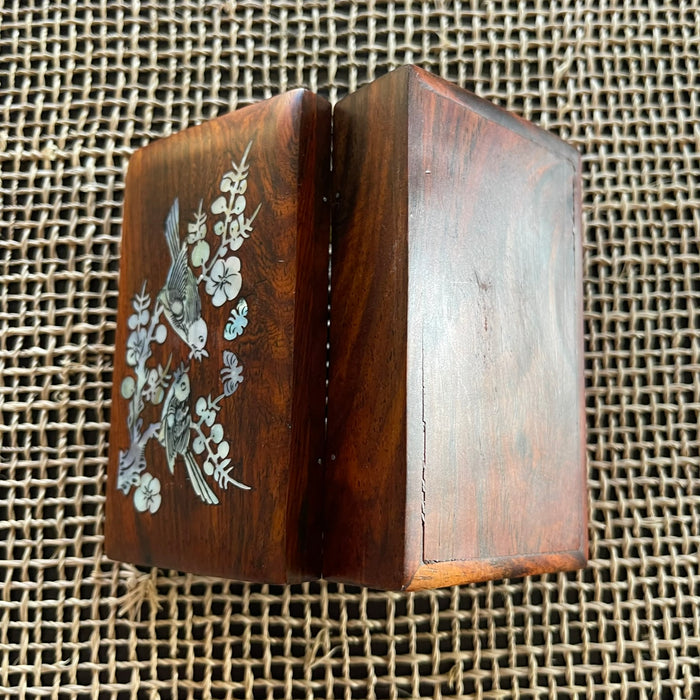 Small Wood Box with Shell Inlay