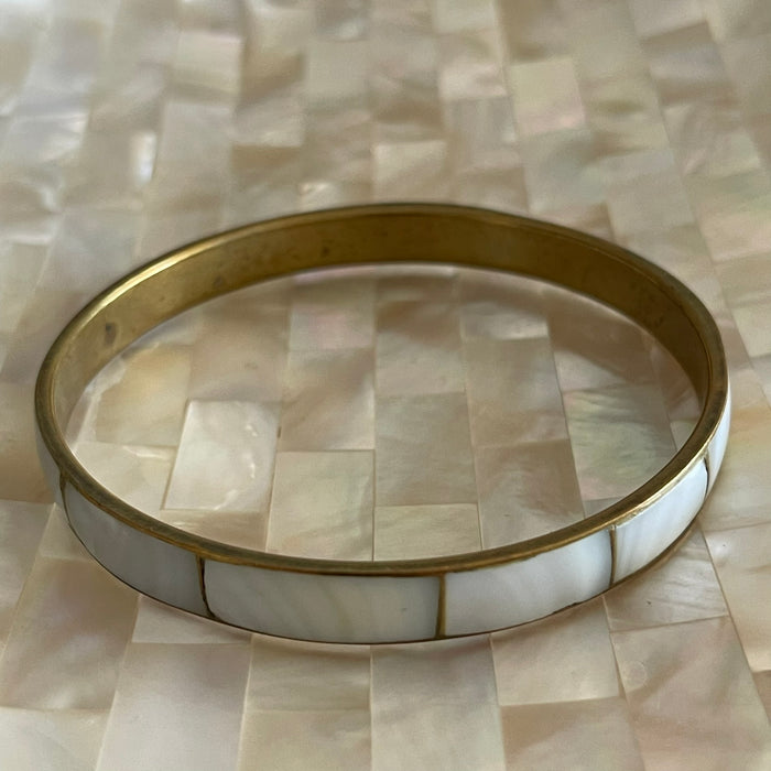 White Shell Inlay Bangle