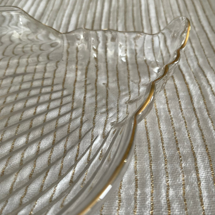 Glass Shell Dish With Gold Trim