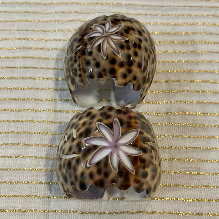 Set of 2 Engraved Cowrie Napkin Rings