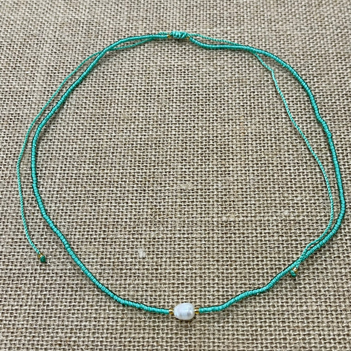 Pearl Bead Necklace - close up | Travel & Tide