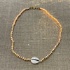 Cowrie Shell Beaded Necklace - close up | Travel & Tide