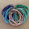 Colour bead anklet with extendable chain, vibrant coastal beach jewellery