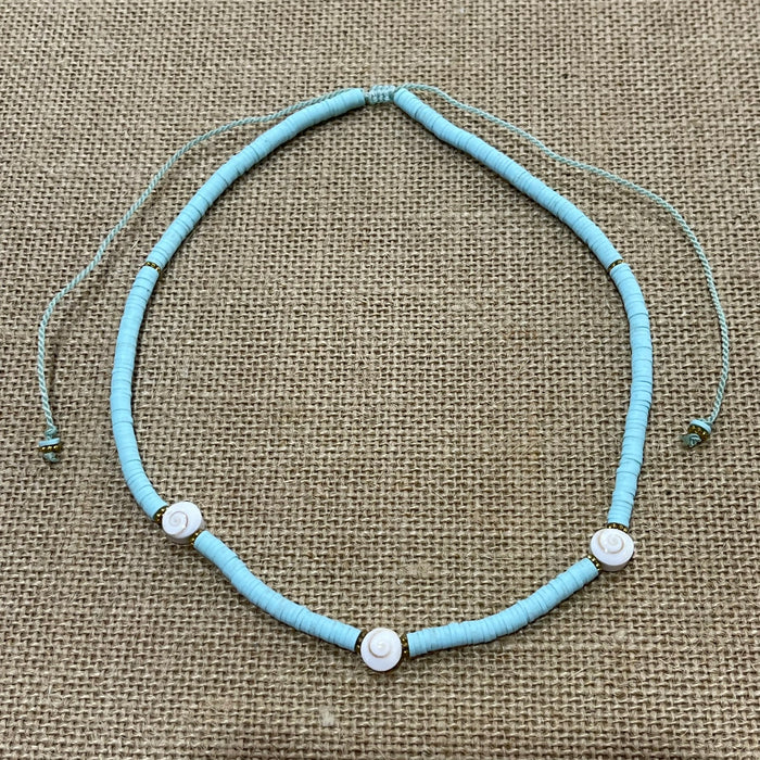 Coloured Shiva Shell Necklace - close up | Travel & Tide