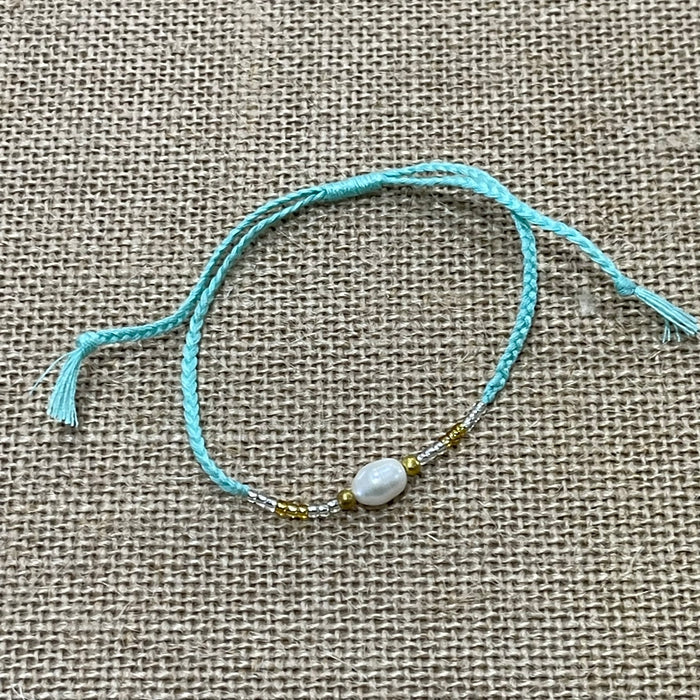 Cotton Bead Pearl Bracelet - detail view | Travel & Tide