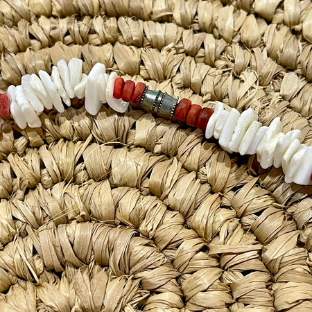 White Shell and Bead Necklace - detail view | Travel & Tide