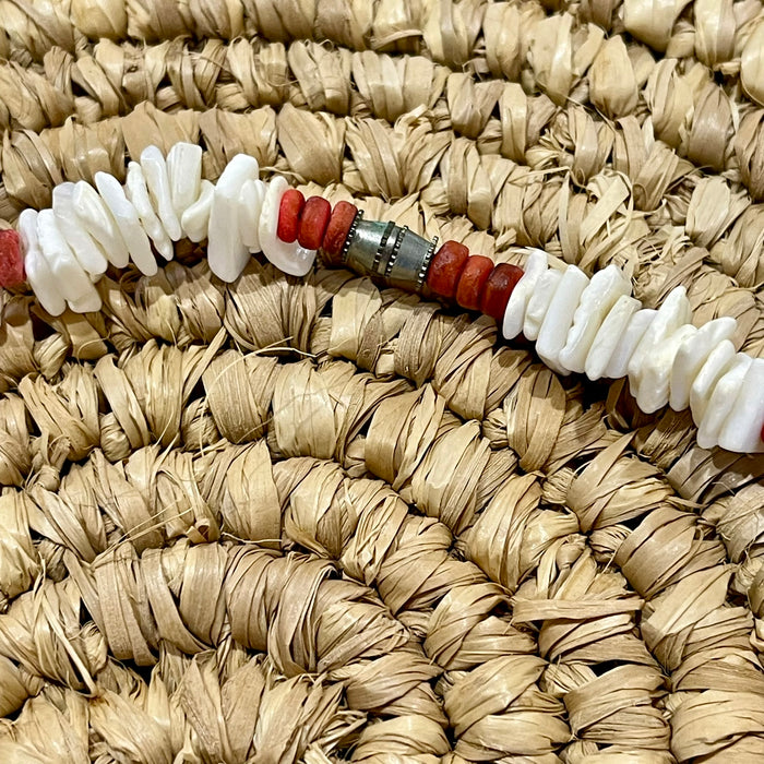 White Shell and Bead Necklace - detail view | Travel & Tide