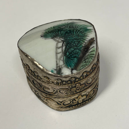 Vintage Metal Tins with Ceramic Lid Inlay - additional view | Travel & Tide