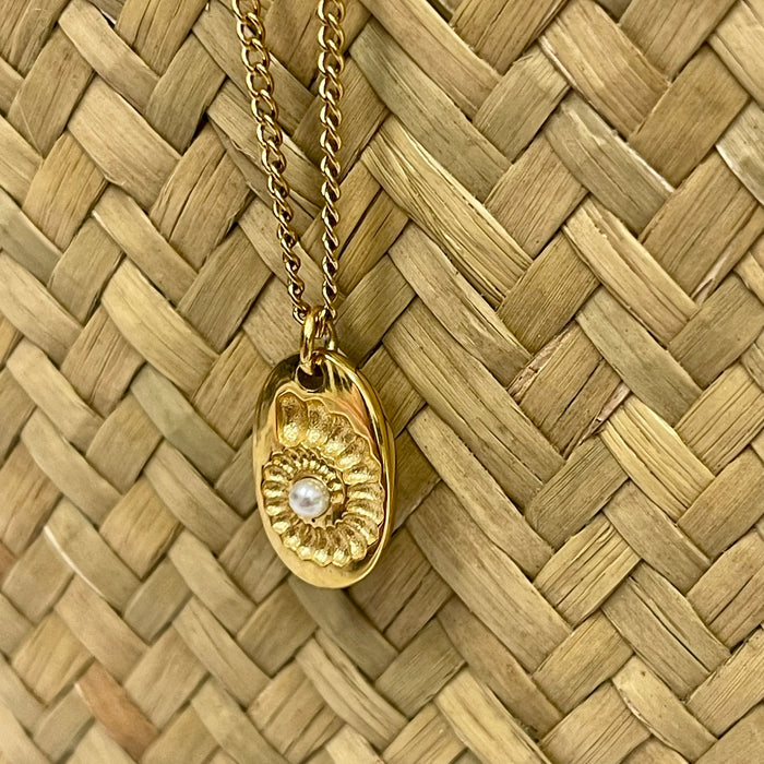 Spiral Shell Necklace - styled shot | Travel & Tide