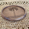 Wooden Palm Tree Drink Coaster - styled shot | Travel & Tide