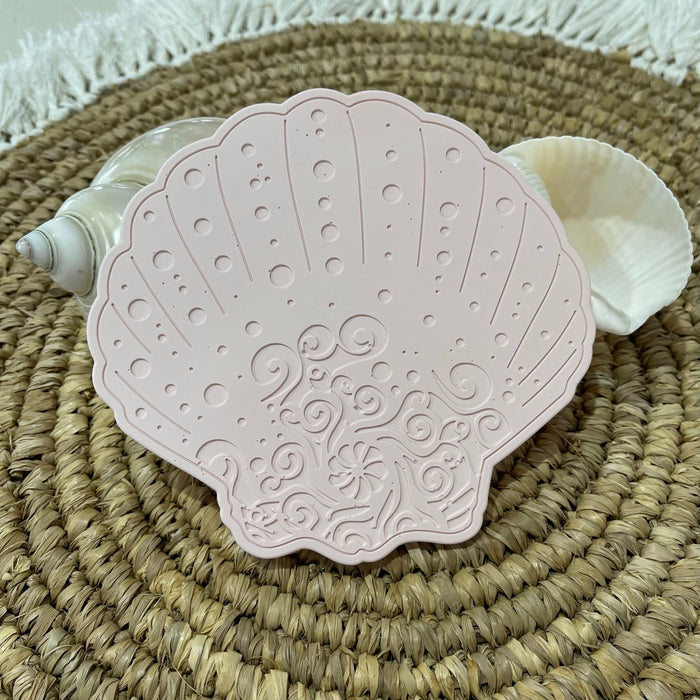 Mermaid Shell Trinket Tray - pink + sage