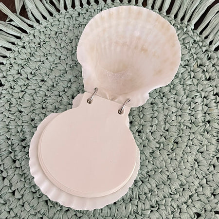 Scallop shell notebook handcrafted 50 pages coastal journal 9x9cm