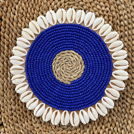 Blue Bead / Cowrie Shell Drink Coaster | coastal lifestyle Australia | Travel & Tide