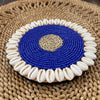 Blue Bead / Cowrie Shell Drink Coaster - detail view | Travel & Tide