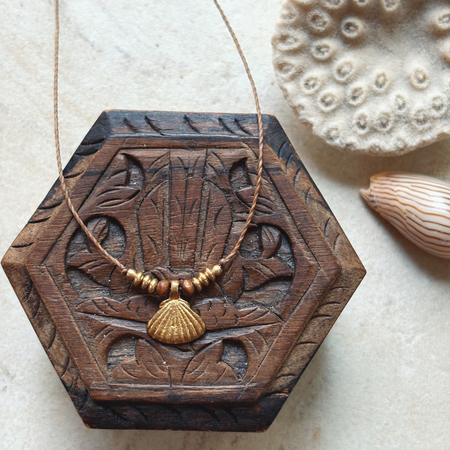 Shell Charm Necklace - detail view | Travel & Tide