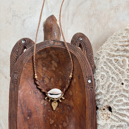 Cowrie Macrame Choker - detail view | Travel & Tide