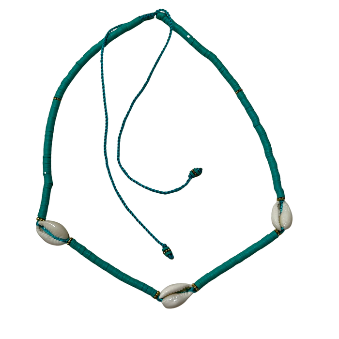 Heishi Bead Cowrie Shell Necklace