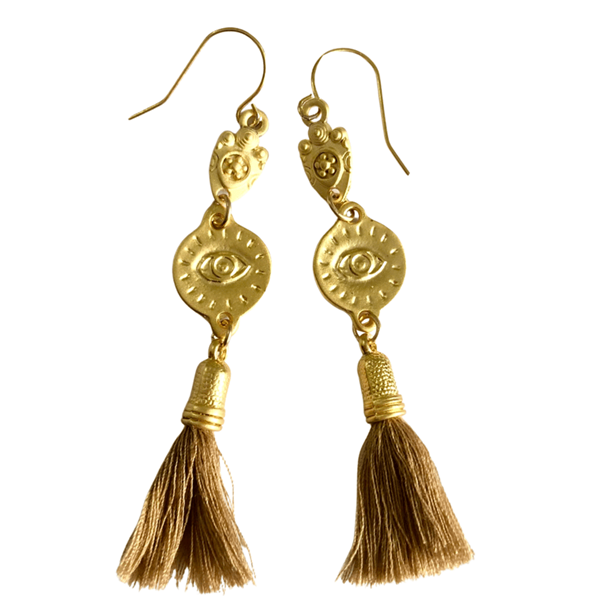 Gold Ishtar Tassel Earrings