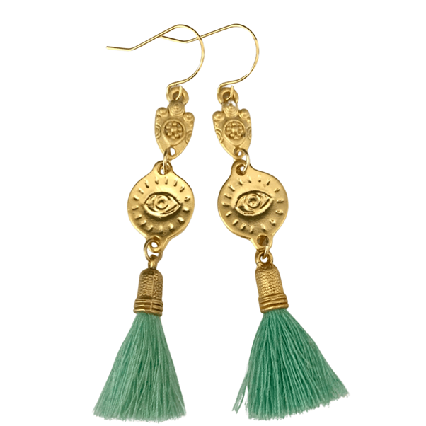 Gold Ishtar Tassel Earrings