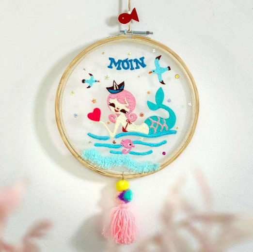 Moin Mermaid Embroidered Frame