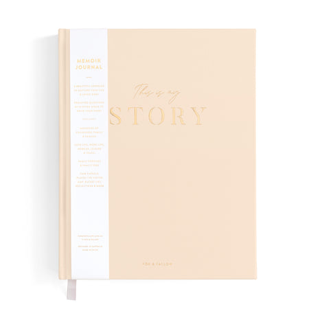 This Is My Story Memoir Journal Cream Boxed - detail view | Travel & Tide
