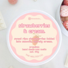 Close-up of Strawberries and Cream waffle wax melts – premium scented wax, 60g handmade box