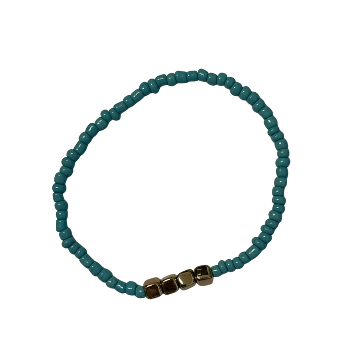 Stretch Beaded Bracelet with Gold Feature - additional view | Travel & Tide