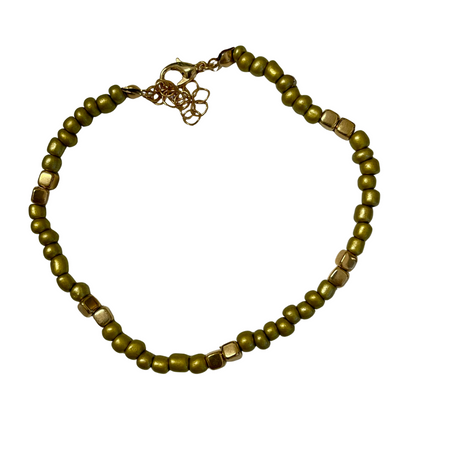 Adjustable Gold Beaded Anklets - detail view | Travel & Tide
