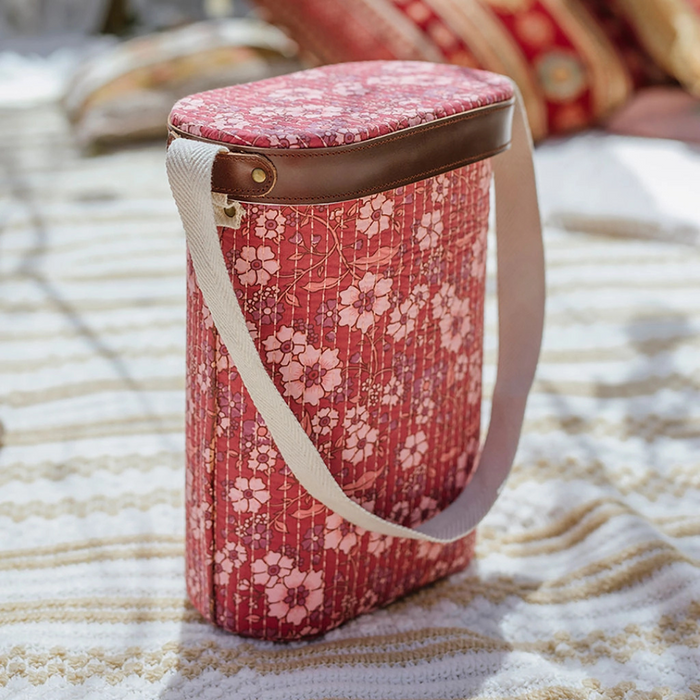Wanderer Cooler Bag – Boho Quilted Lunch & Drink Cooler - detail view | Travel & Tide