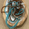 Rustic string of beads necklace with raw natural beads, 64cm organic coastal jewellery