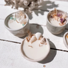 Seashell Pinched Ceramic Soy Candle - styled shot | Travel & Tide