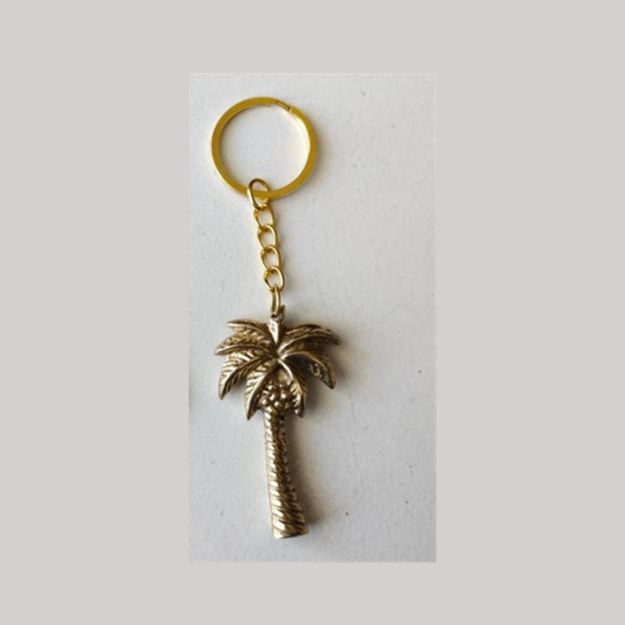 Brass Palm Tree Keyring