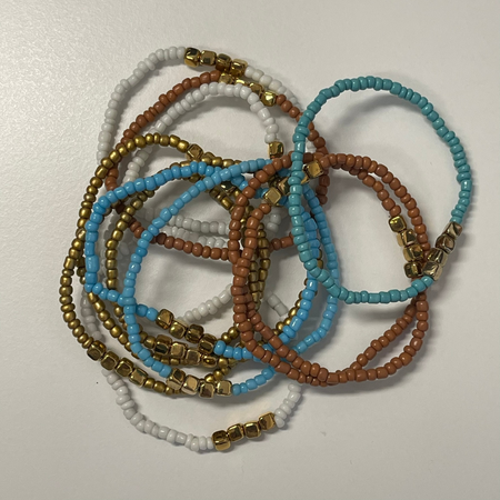 Stretch Beaded Bracelet with Gold Feature | coastal lifestyle Australia | Travel & Tide