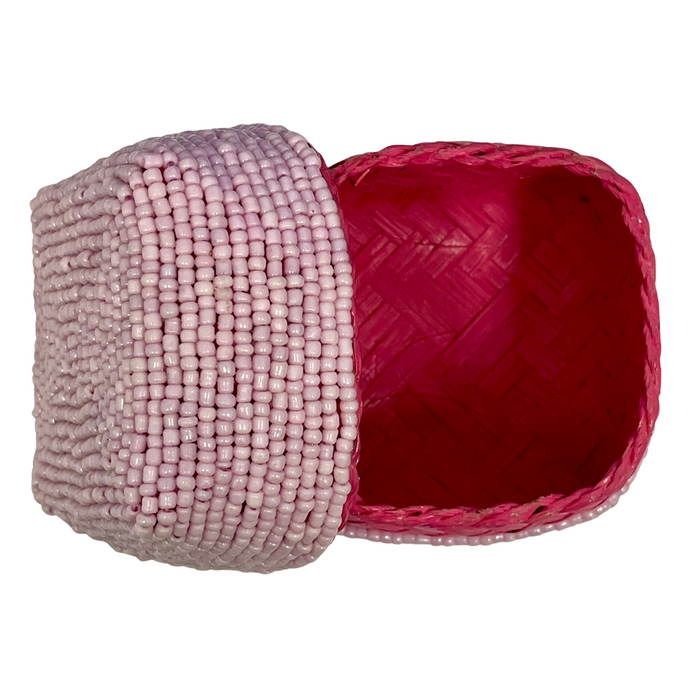 Beaded Weave Boxes - Sage + Musk - close up | Travel & Tide