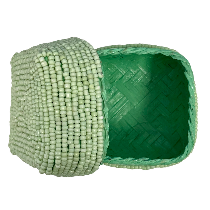 Beaded Weave Boxes - Sage + Musk - styled shot | Travel & Tide