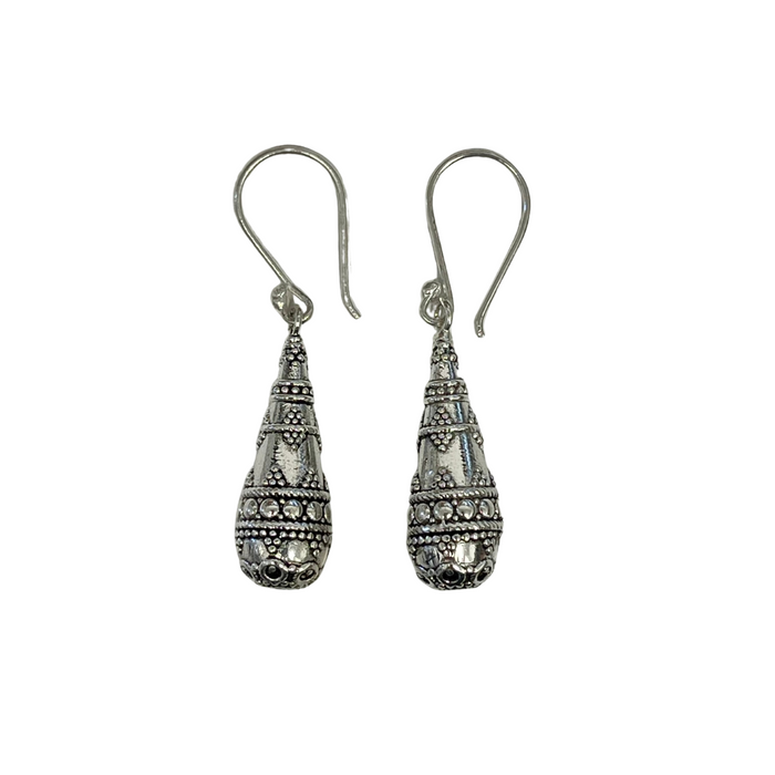 Silver Barrel Drop Earrings | coastal lifestyle Australia | Travel & Tide